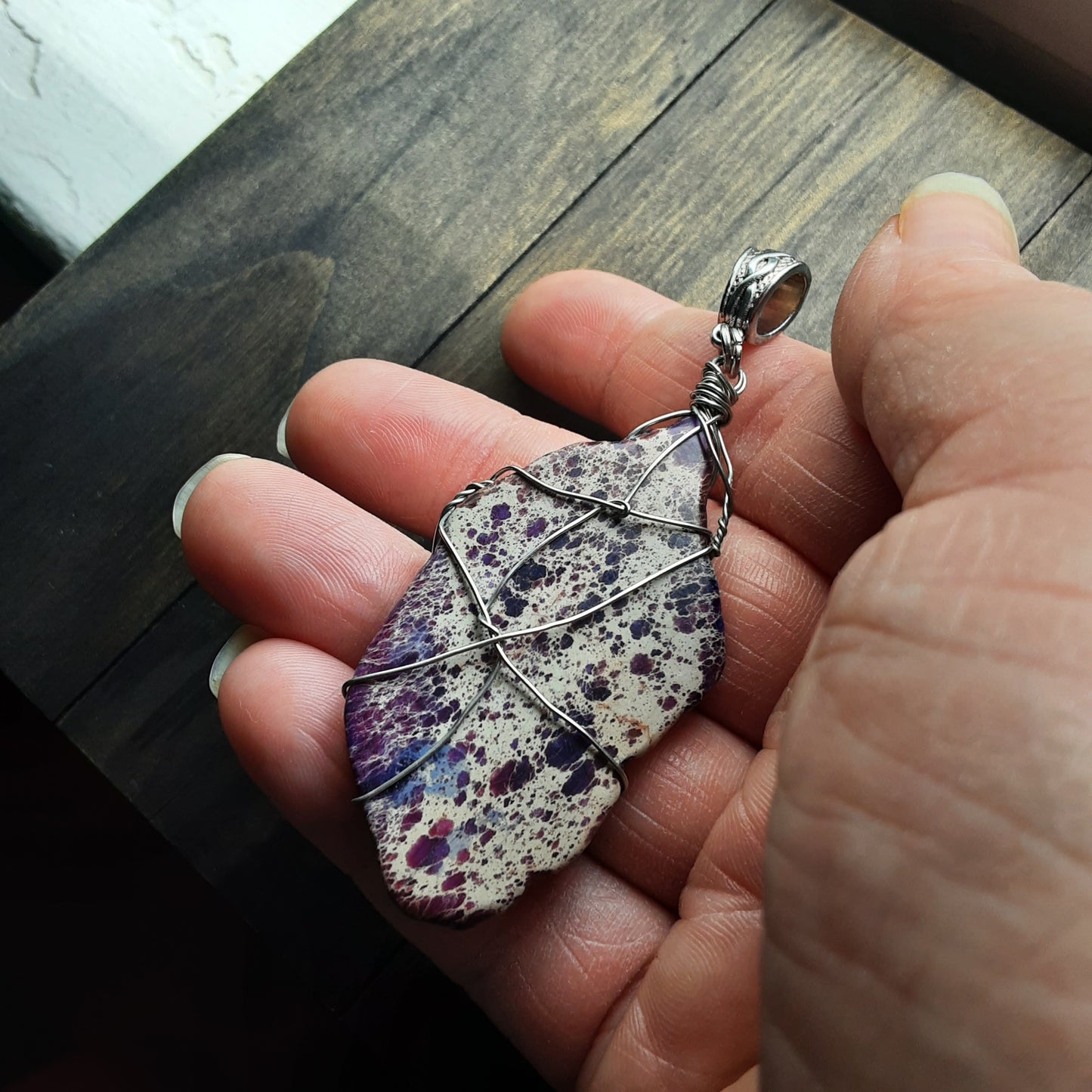 Purple sea sediment Jasper pendant