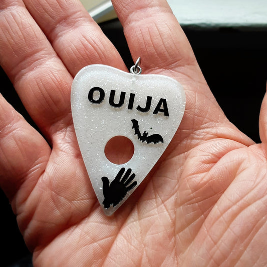 White ouija planchette pendant