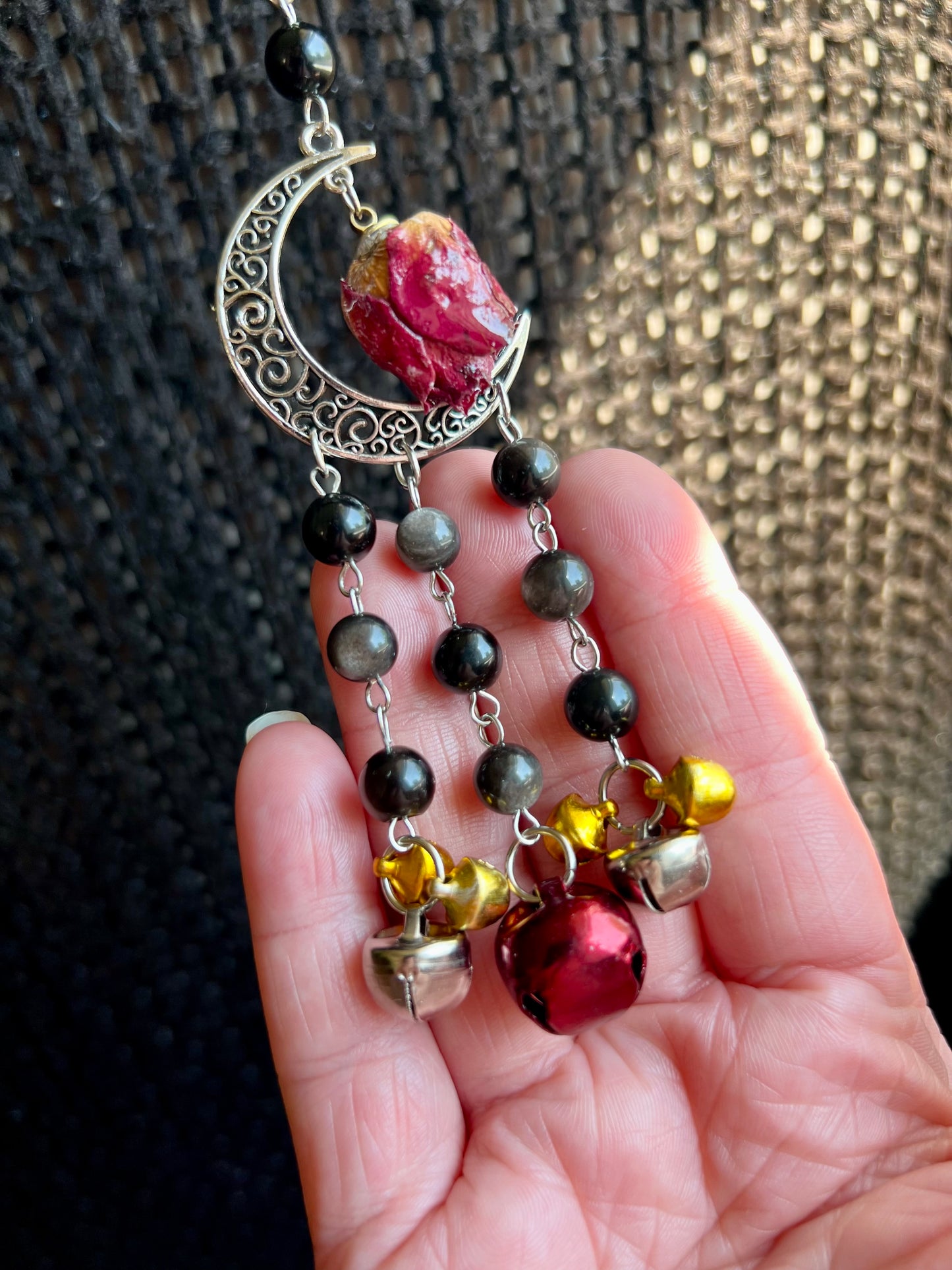 Red rose witch bells, please read
