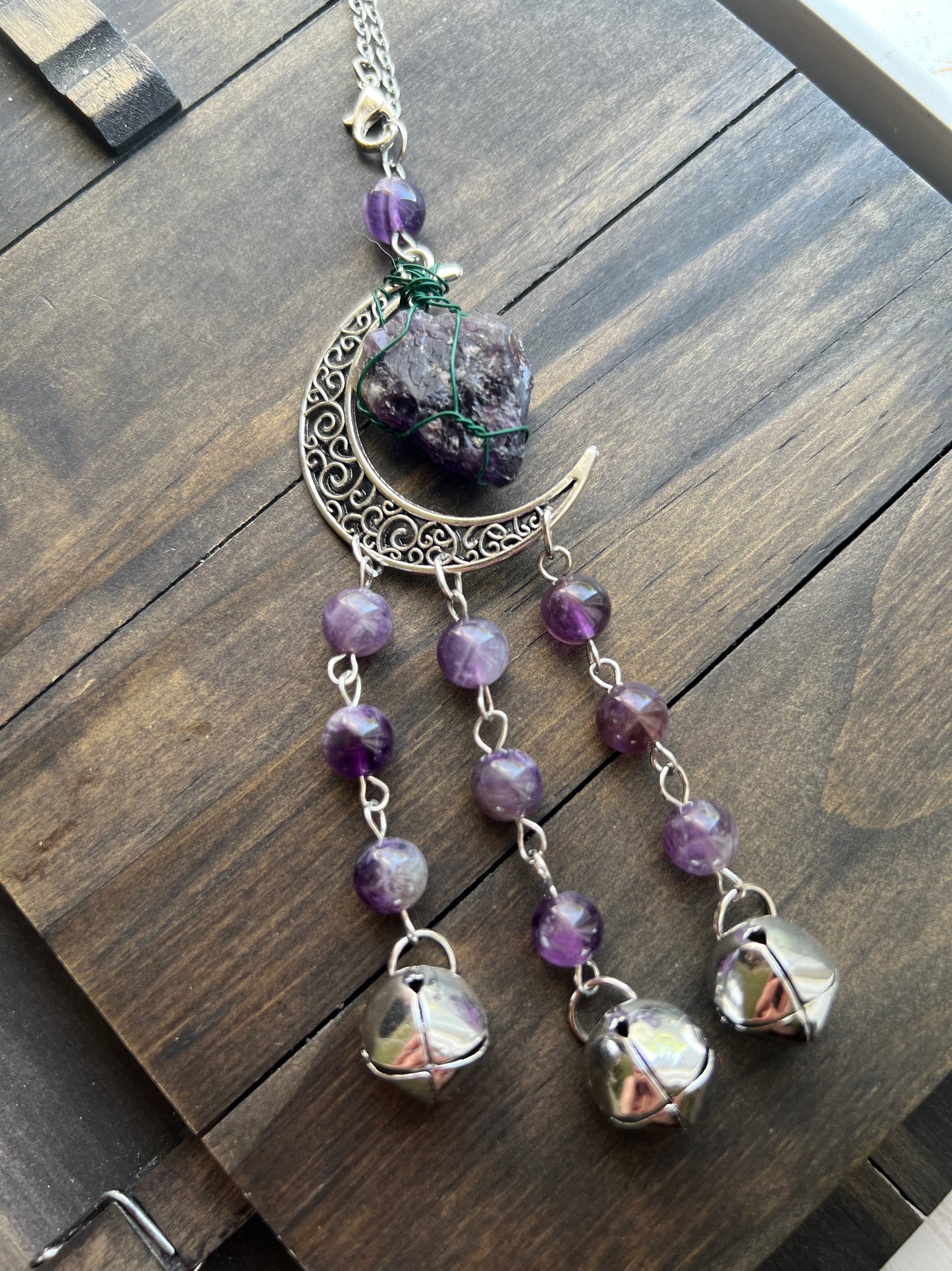 Raw Amethyst witch bells