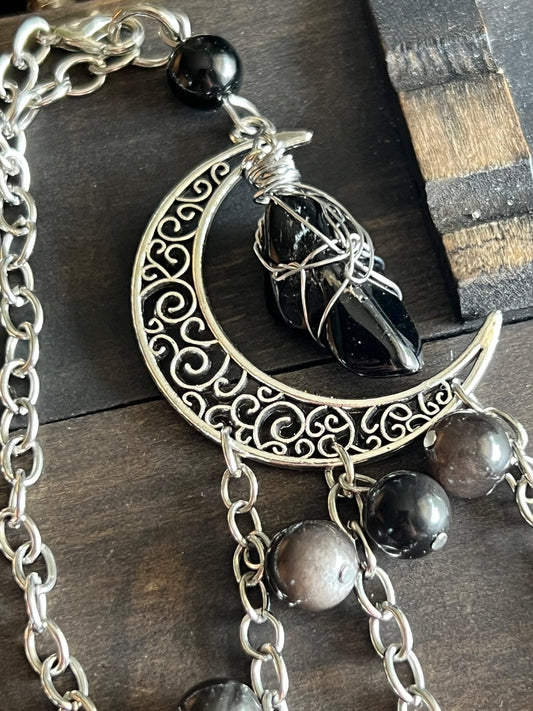 Obsidian moon witch bells