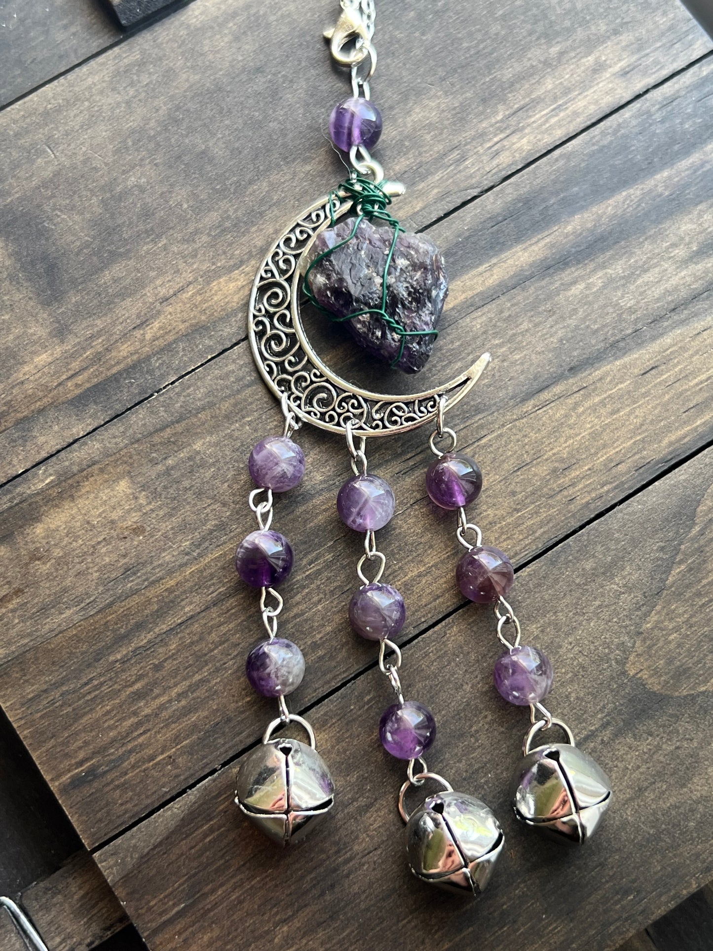 Raw Amethyst witch bells
