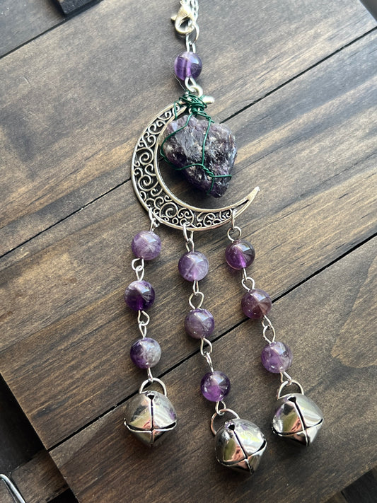 Raw Amethyst witch bells