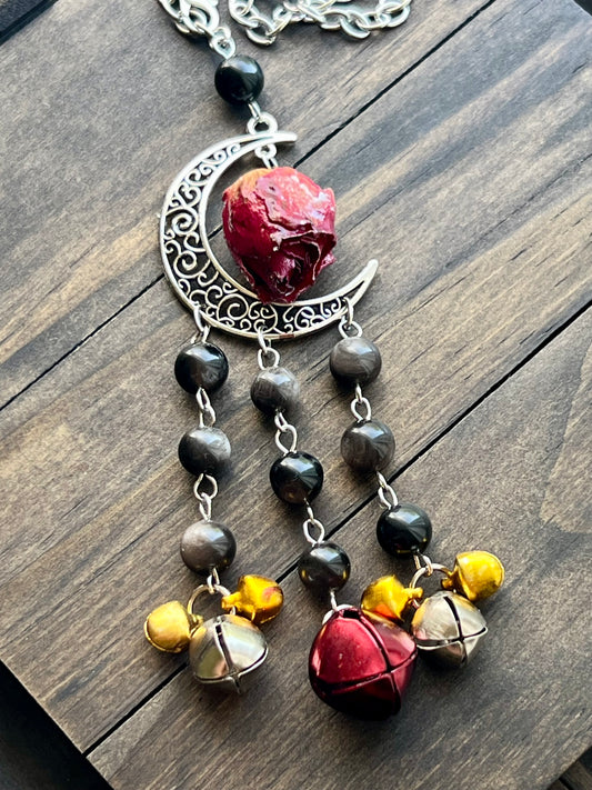 Red rose witch bells, please read