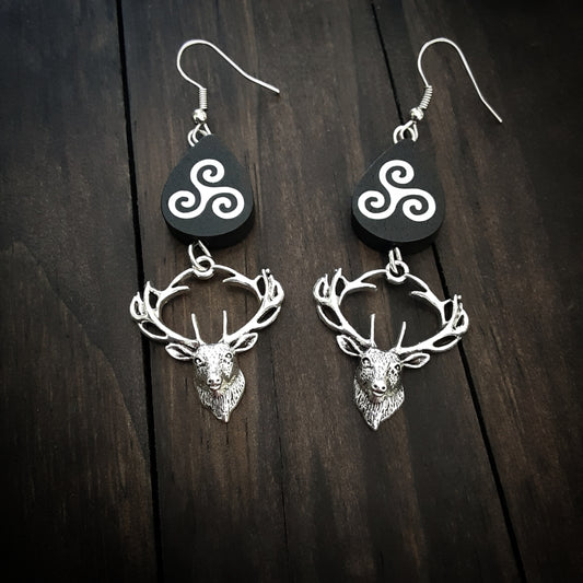 Cernunnos earrings Stag Celtic God Jewelry