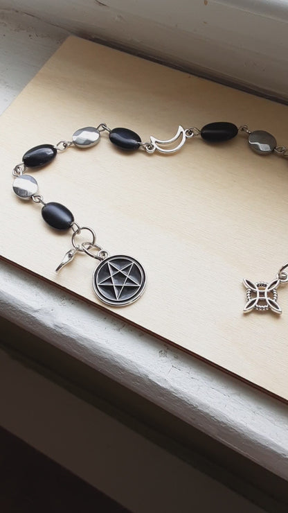 Prayer bracelet with Obsidian