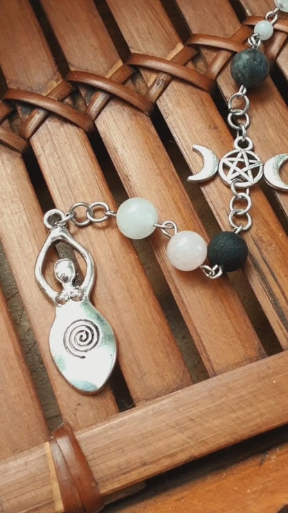 Triple Moon Goddess pendulum or prayer ladder