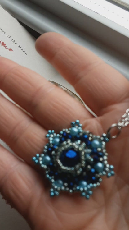 Blue flower necklace