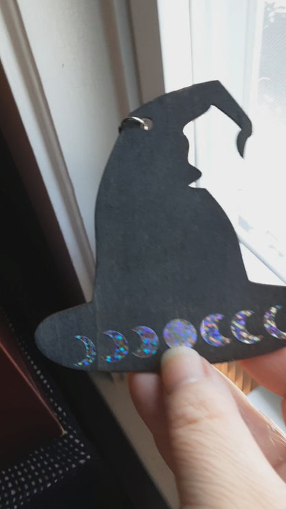 Moon phase witch hat wall hanging