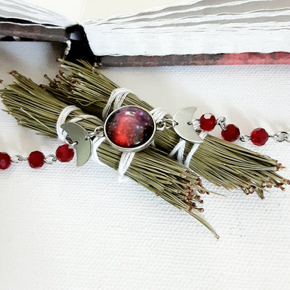 Triple Moon Goddess necklace Blood moon Dark Gothic Witchy Vibes Adjustable Plus Size Choker