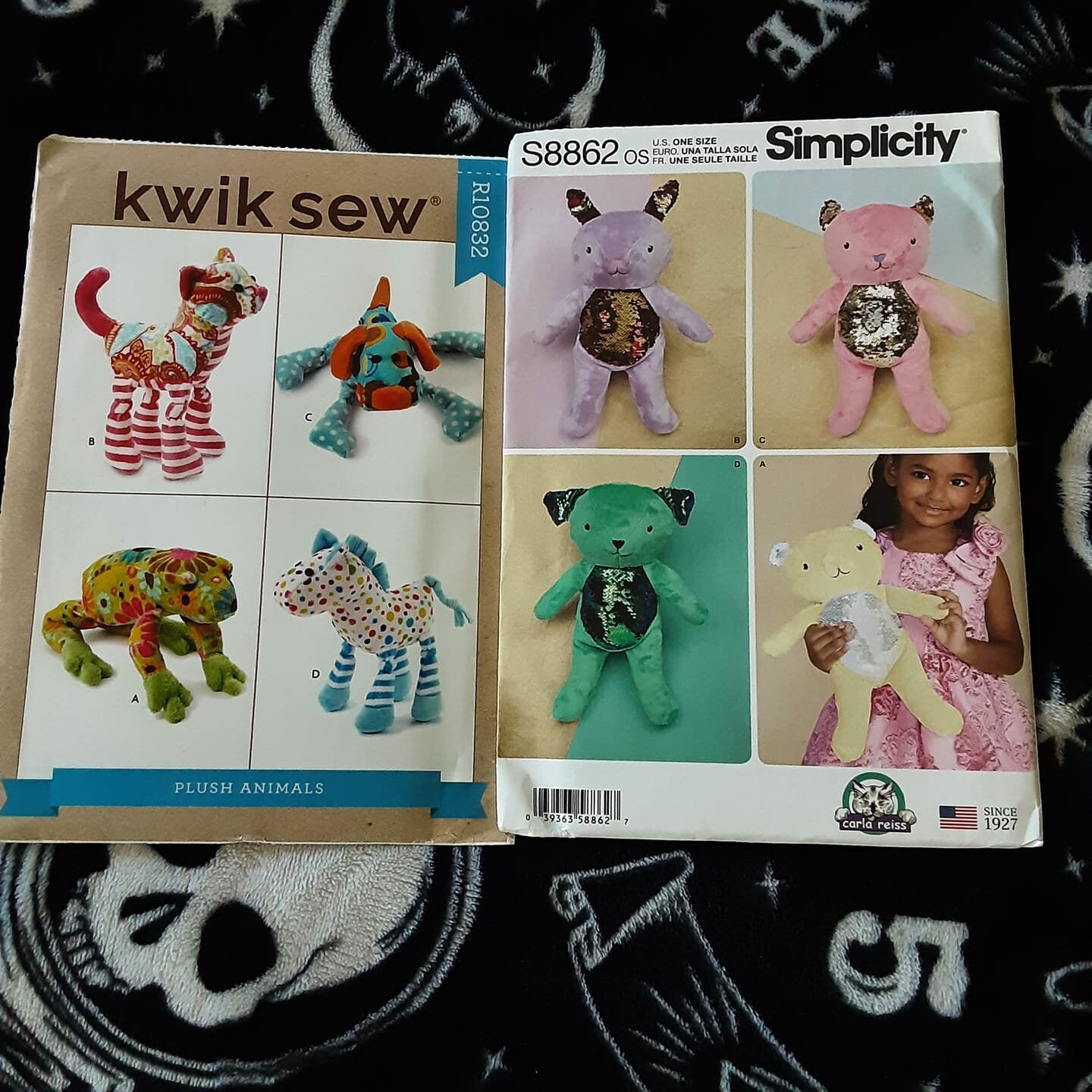Stuffed Animal Sewing Pattern Set- Discontinued brand kwik sew r10832 and Simplicity 8862