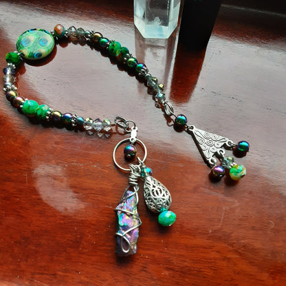 Prayer beads for Hera Greek Goddess Pagan prayer beads peacock ore detailed Witch&#39;s ladder gift idea