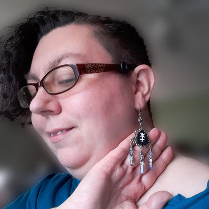 Hera earrings Greek Goddess Maximalist Chandelier earrings with Surgical steel hooks